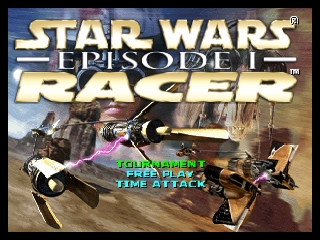 Star Wars Episode I: Racer title screen for Nintendo 64